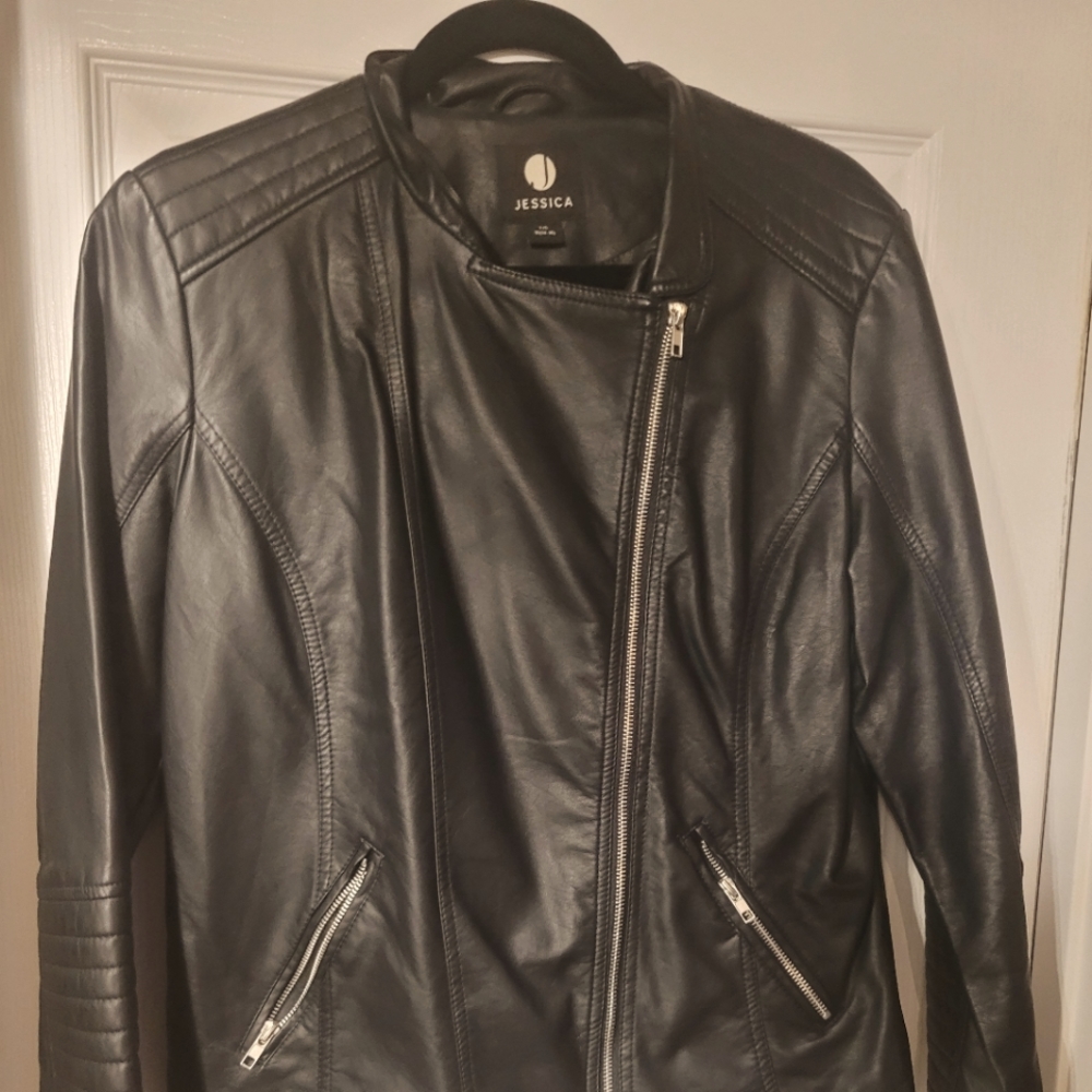 Black faux leather jacket. NWOT